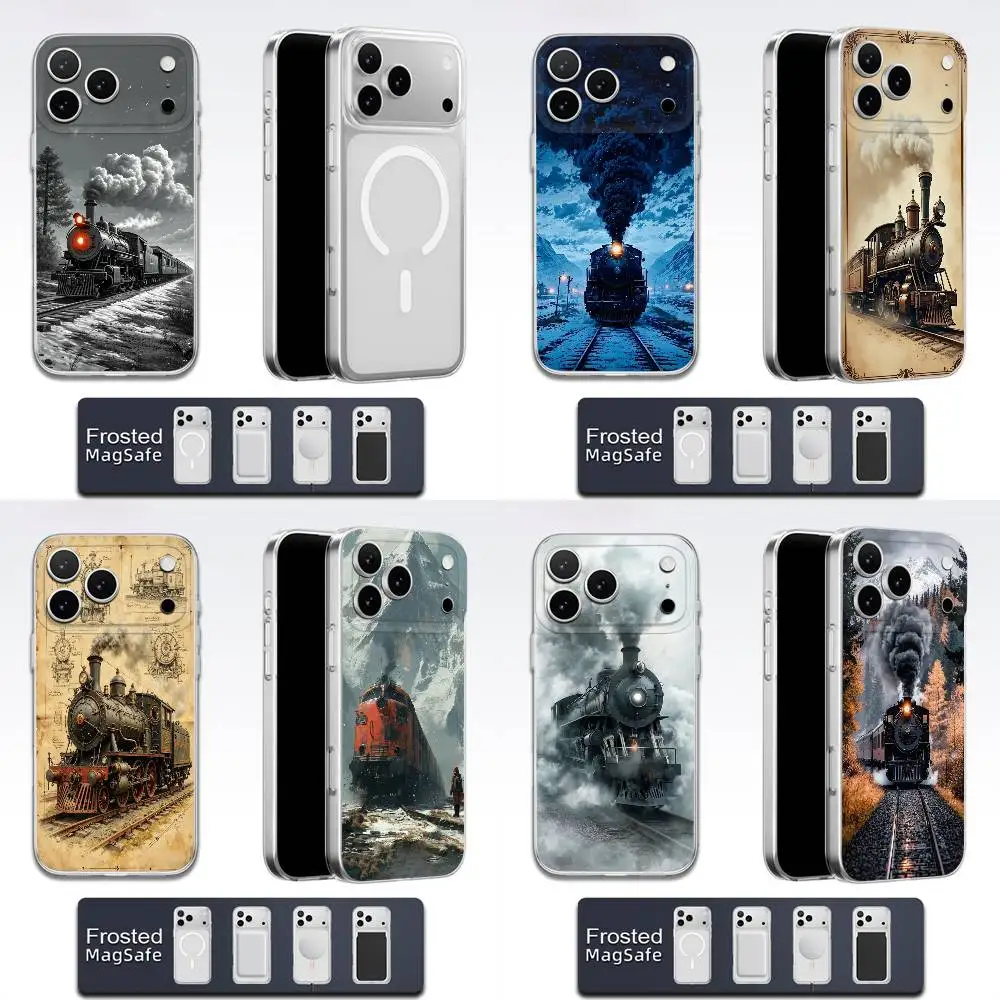 

Classic Steam Train Railway Phone Case For iPhone 17,16,15,14,13,12,11,Pro,Max,Plus,E,Air,Mini Magsafe Frosted Transparent