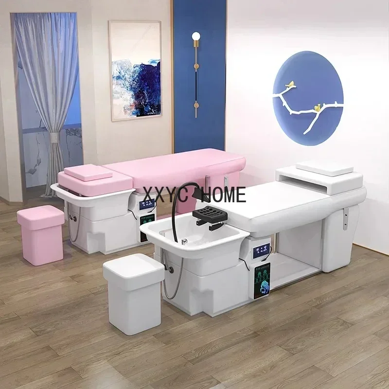 

Beauty and Hairdressing New Water Circulation Constant Temperature Head Therapy Shampoo Chair Stainless Steel Massage Couch