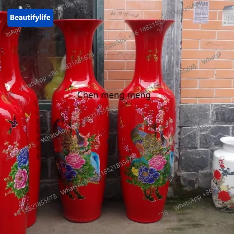 D8000Floor-to-ceiling large vase , floor-to-ceiling ceramic vase festive handicraft opening ornament