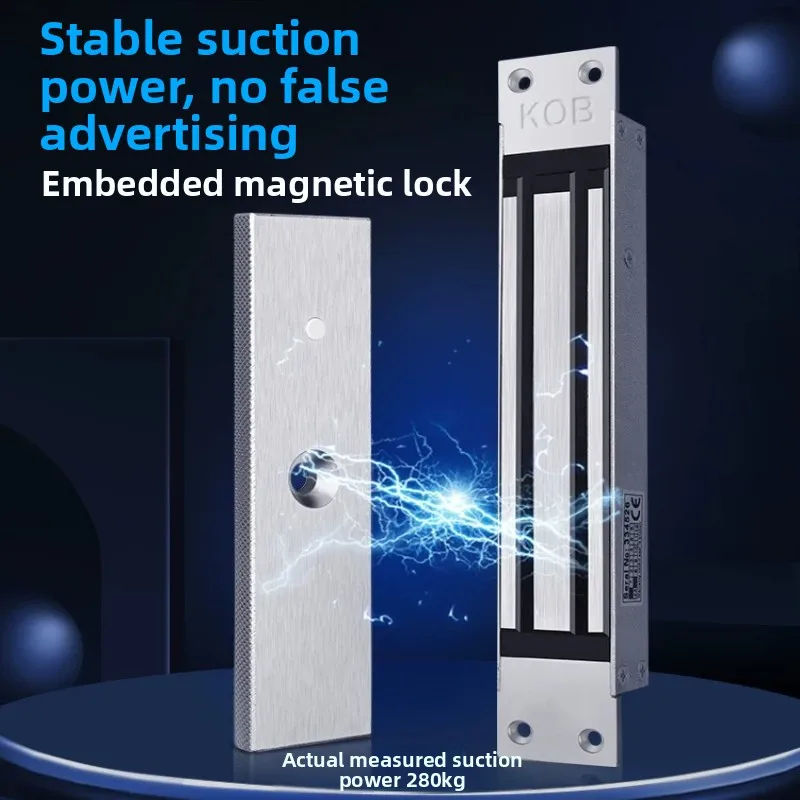KOB280 Kg Magnetic Electromagnetic Lock Embedded Access Control Electronic Lock for Advertising Doors in Residential Areas