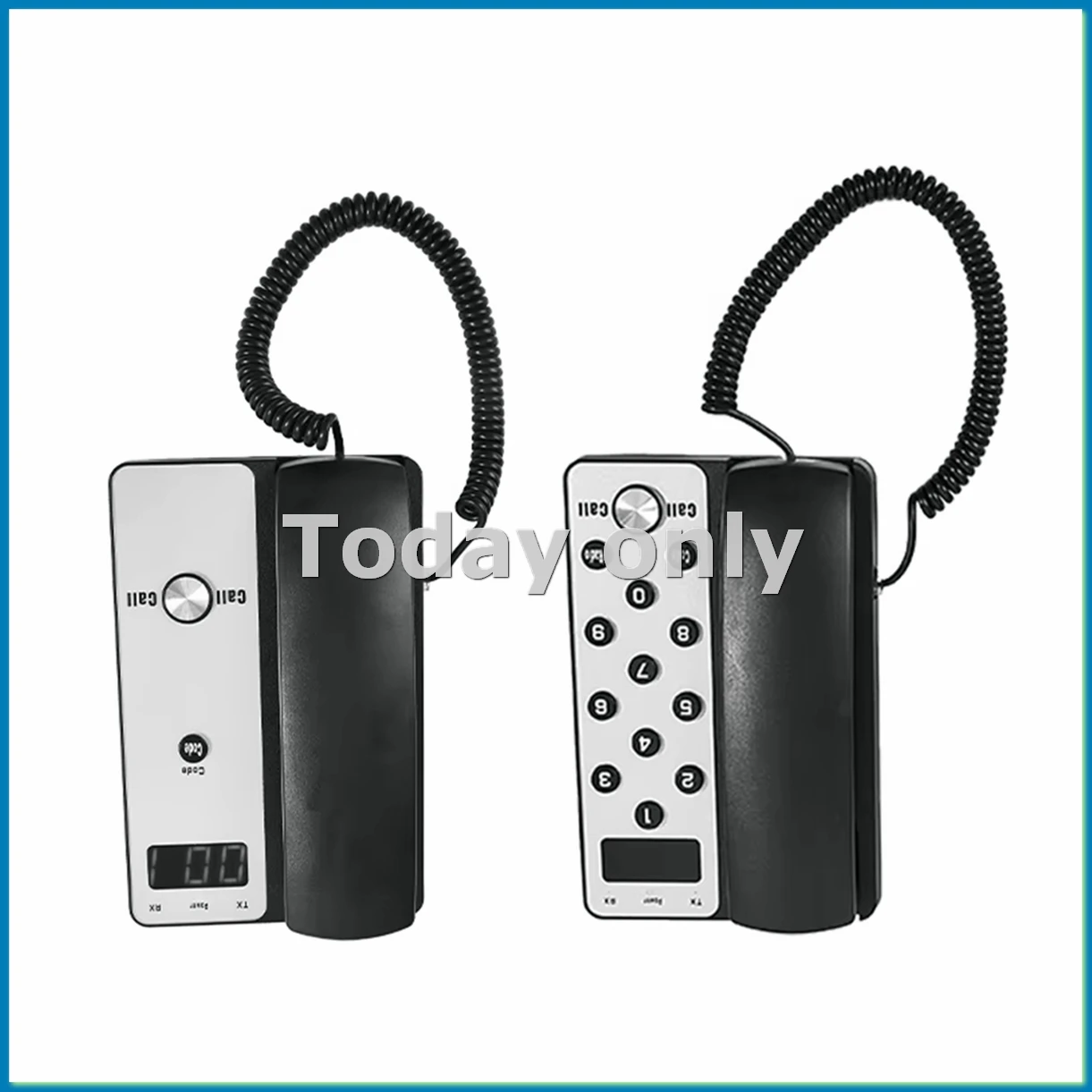 

Wireless Intercom System Office Intercom Machine with LCD Screen 433MHz 3280ft Range Adjustable Volume Call Telephone-VVNB