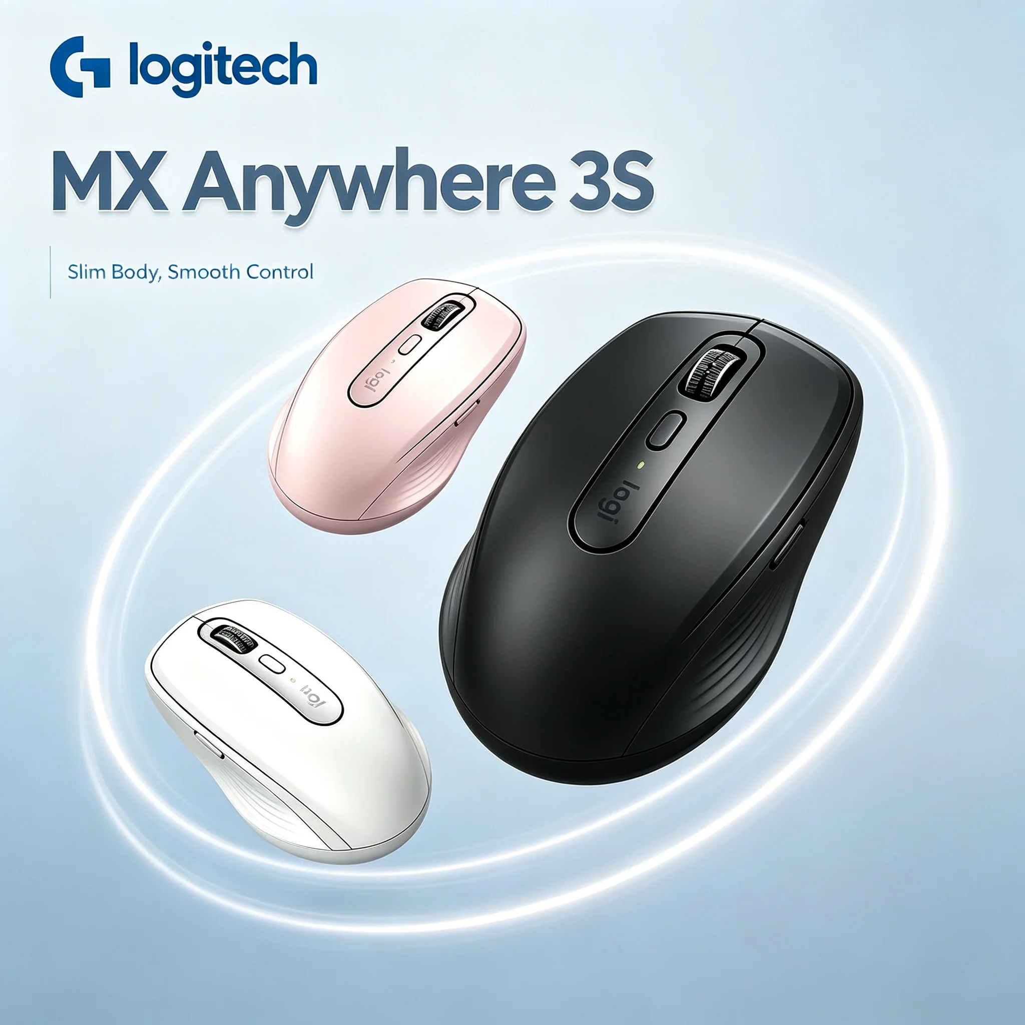 Logitech MX Anywhere 3S Silent Click Wireless Mouse Fast Scrolling Ergonomic Office Laptop Mice