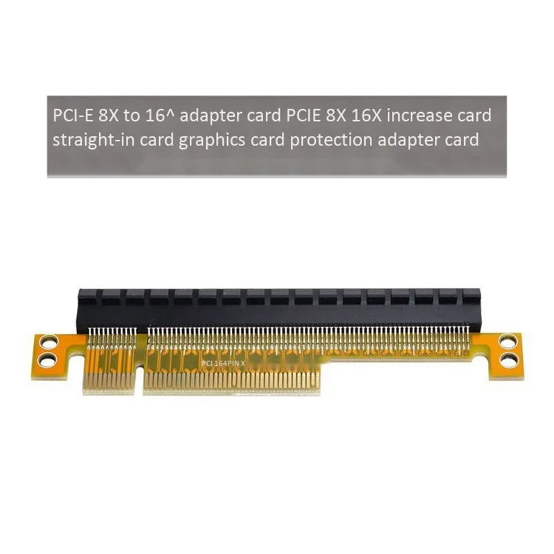 PCI-E Express 8X a 16X Extensor Conversor Adaptador de cartão riser Extensão macho para fêmea