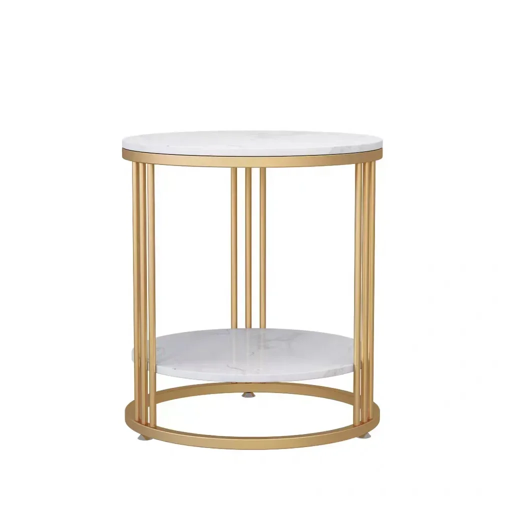

l Light Luxury Marble Top Side Table Living Room Creative Balcony Small Coffee Table Bedside Cabinet Round Table