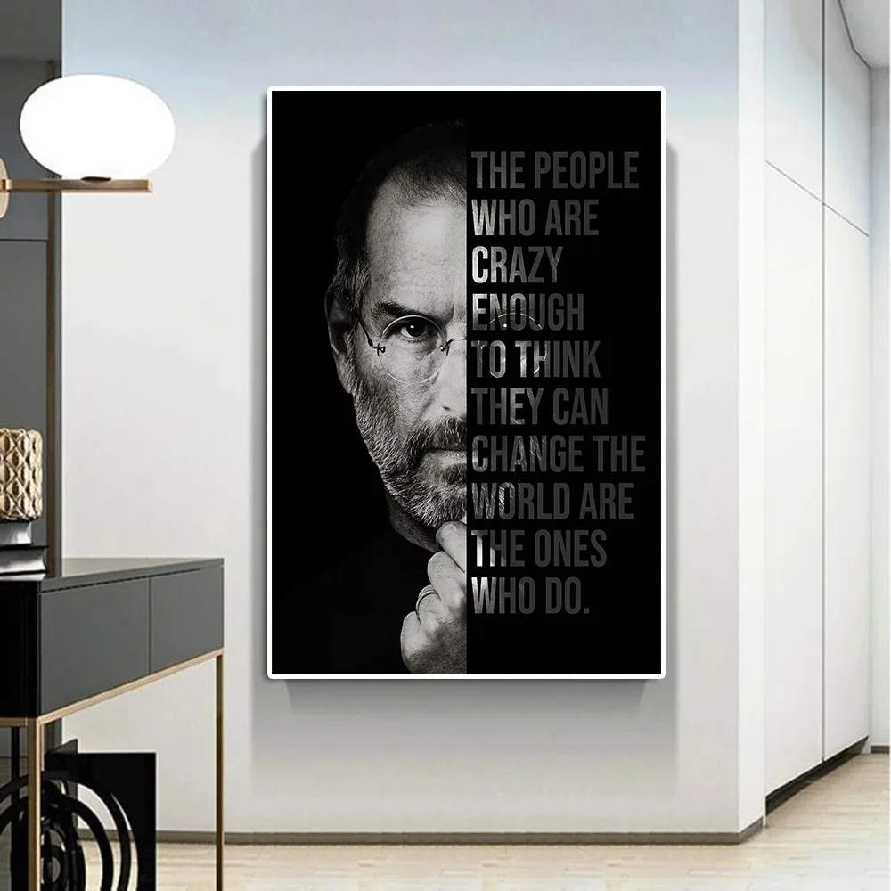 Renowned Entrepreneur Steve Jobs Portrait Canvas Office Canvas Inspirational Wall Art Room Home Decoration