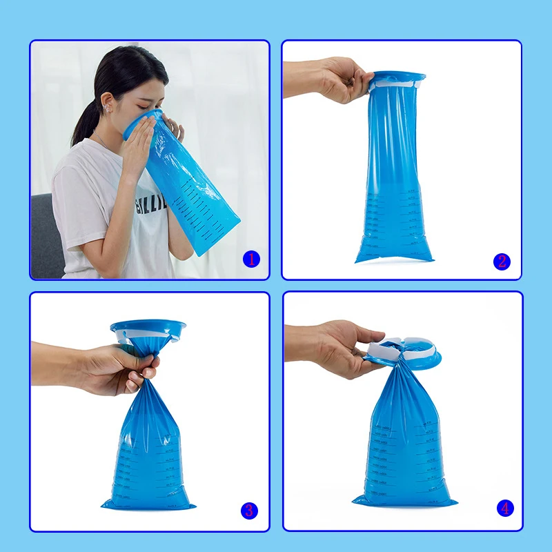 1000ML Portable Disposable Travel Car Airplane Motion Sickness Nausea Vomit Cleaning Bag Clean Eco-Friendly Plastic Bag