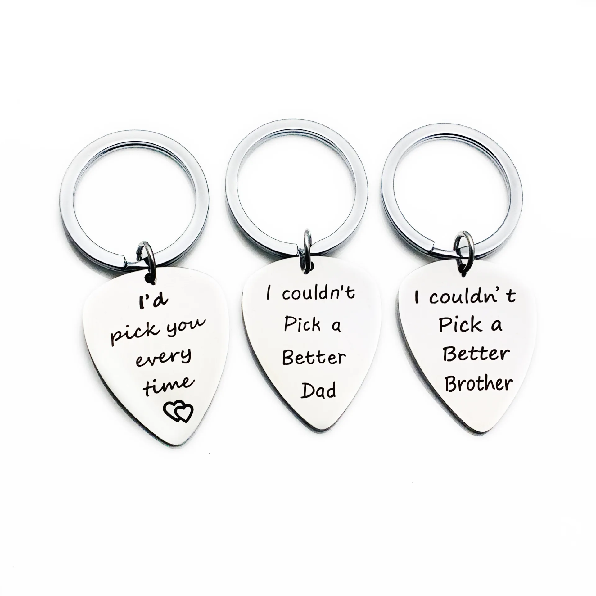 2023 Fashion I Couldn't Pick A Better Dad Guitar Pick Stainless Steel Keyring Key Chain Women Jewelry Accessories Pendant Gifts