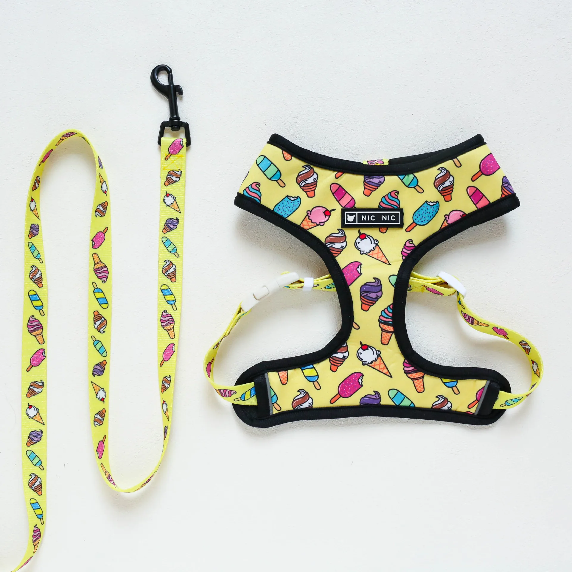 Colorful Print Cotton Dog Harness Adjustable Pets Leash Comfortable For Puppy Cute Dogs Lovely Pet Accessories Supplier Outside