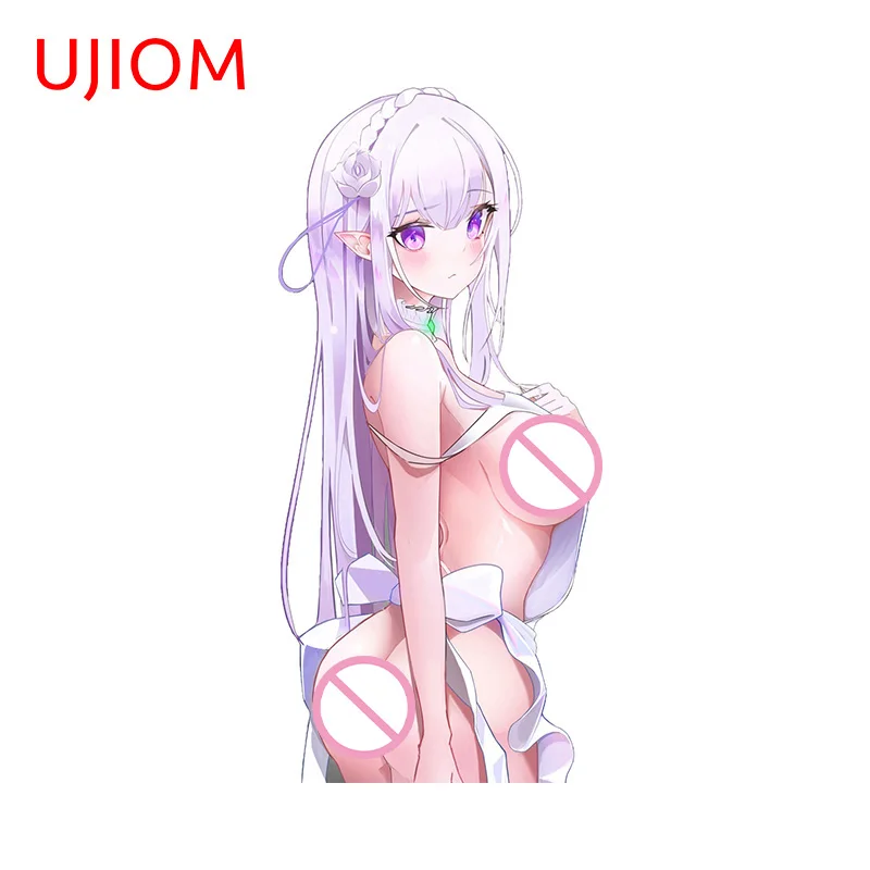 UJIOM 13cm × 6cm Big Breasts Re Zero Girl Wall Stickers Seductive Amusing Anime Decals Nice Waterproof Living Room Accessories