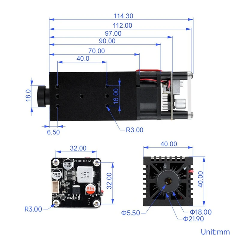 450Nm High Precision Laser Module Adjustable Focus For Blue Laser Engraving On Wide Range Of Materials