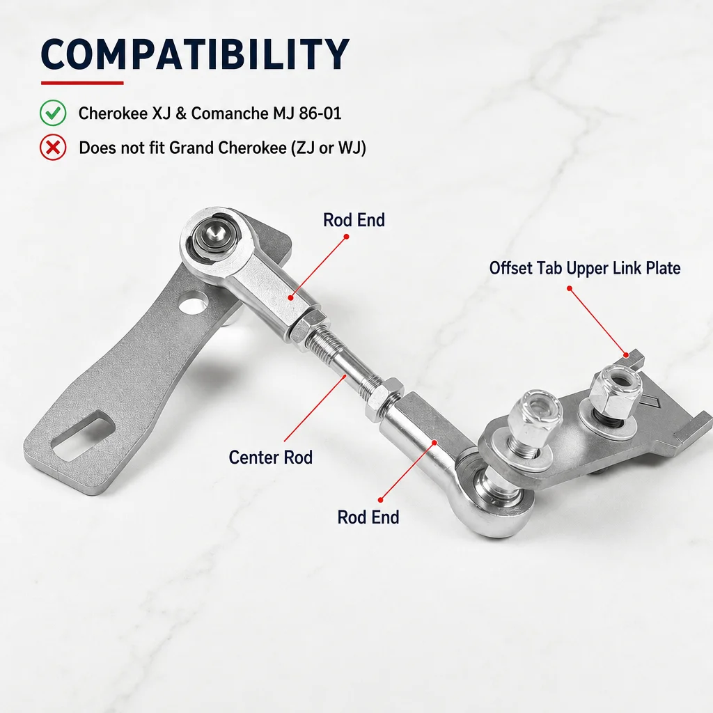 Metal Transfer Case Shift Linkage Complete Repair Kit For Jeep Cherokee XJ Comanche MJ 1986‑2001 Off‑Road Replacement Parts