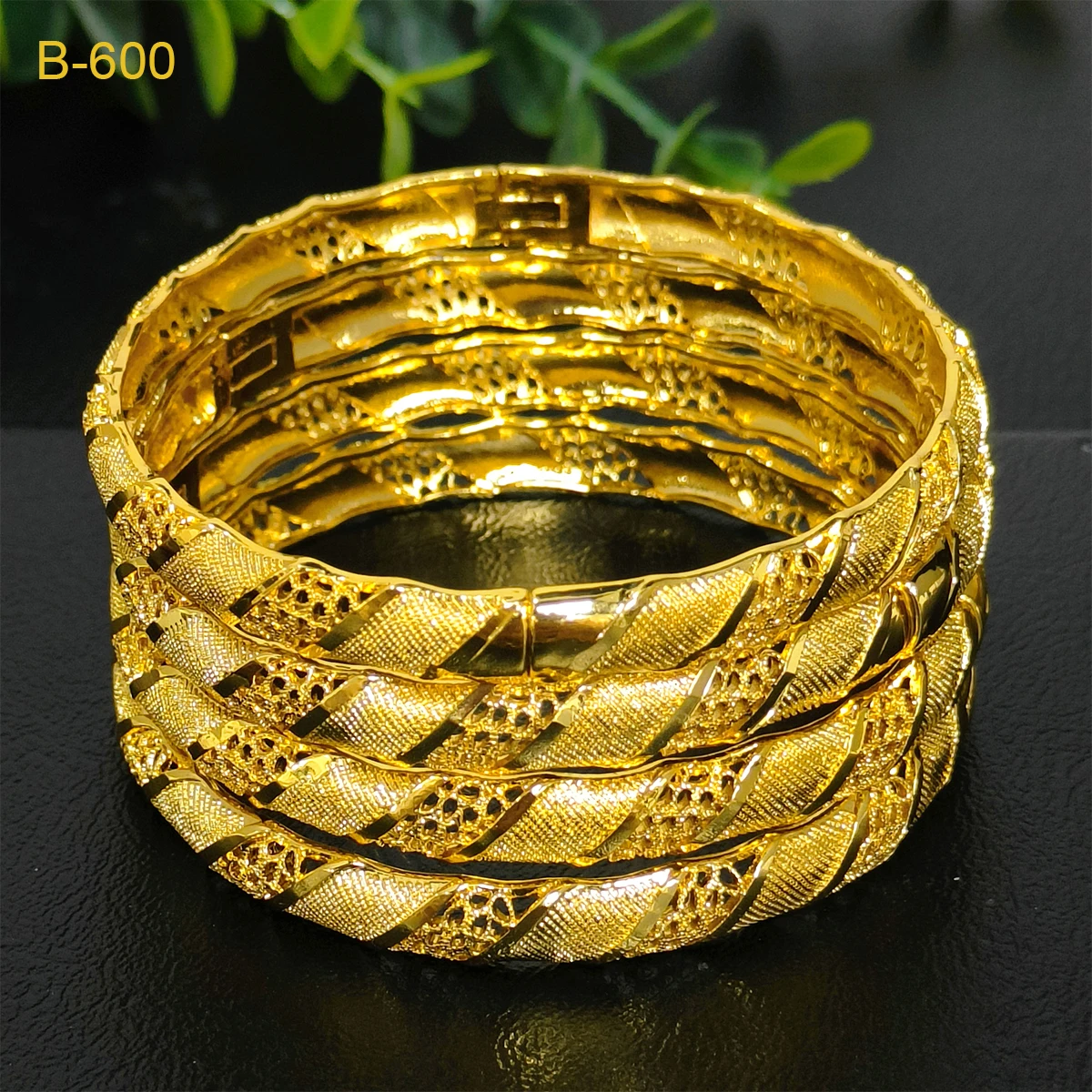 24k Dubai Armreifen für Frauen Äthiopien Afrika Mode Gold Farbe Saudi-Arabien Braut Hochzeit Armband Hands chmuck Geschenke