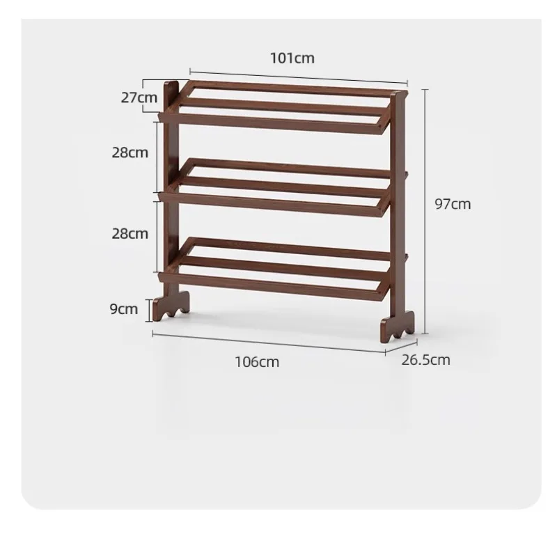 Solid wood shoe rack, multi-layer simple shelf at the entrance of the household, small apartment, narrow-sided space-saving