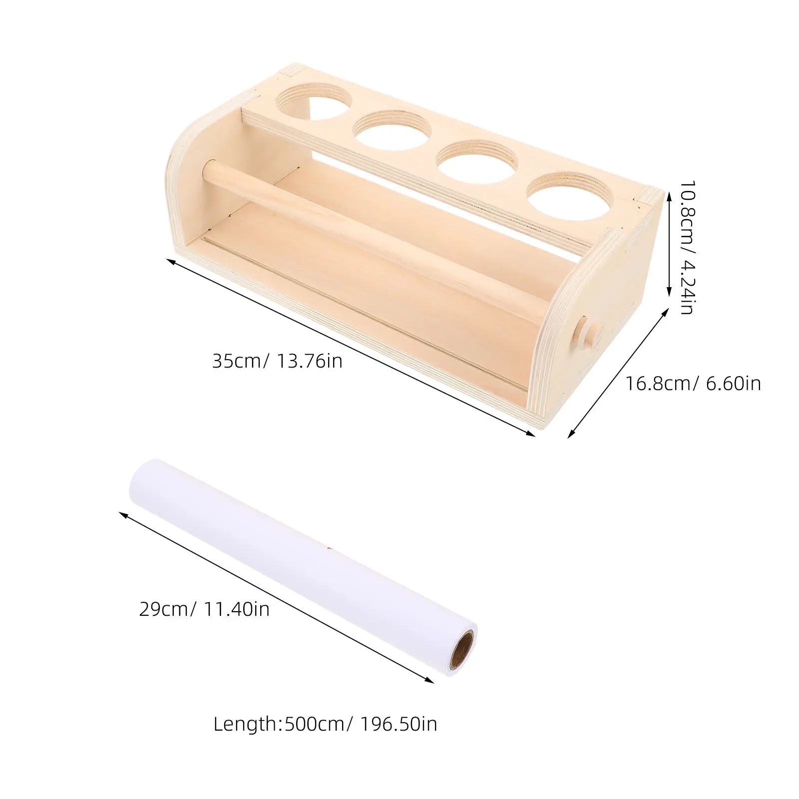 Wooden Tabletop Art Easel Paper Roll Holder 500x29cm Compact Stable Scroll Painting Stand 's Drawing Easel for Home