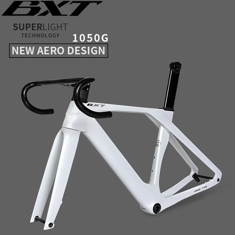 

BXT-Full Carbon Disc Brake Bike Frame, Full Hidden Cable, Road Bicycle Frame, T47 BSA with Handlebar, Electronic Shift DI2