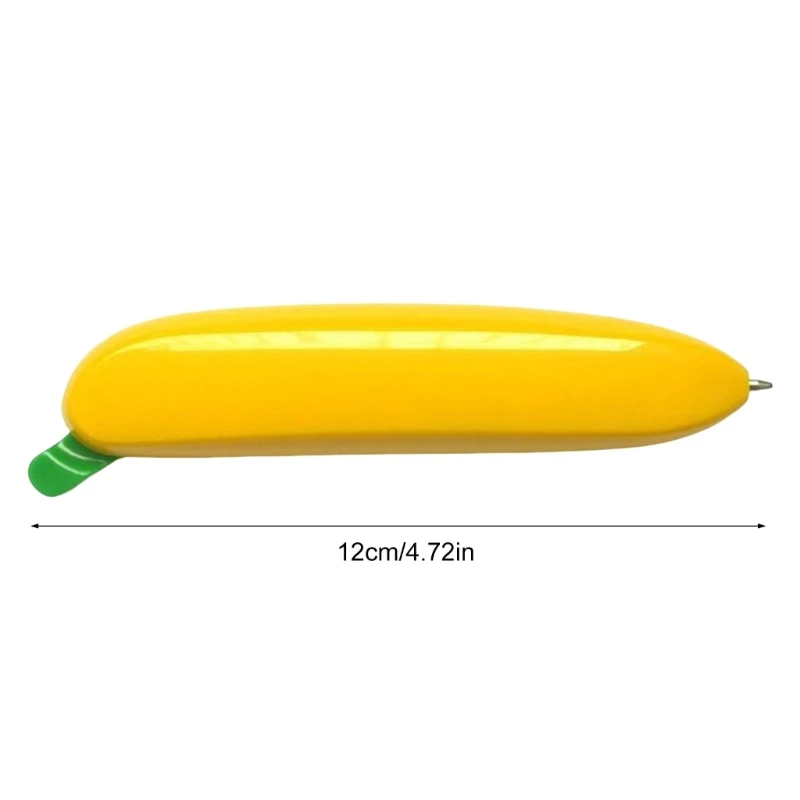 Bolígrafo retráctil divertido con forma plátano, novedad, 5 uds., escribe suavemente