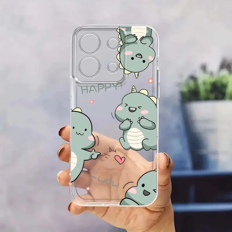 

Anime Cute Dinosaur Art For Xiaomi Redmi 10 11 K30 K40 K50 K60 K70 Pro Prime Plus Ultra Zoom 5G TPU Transparent Phone Case