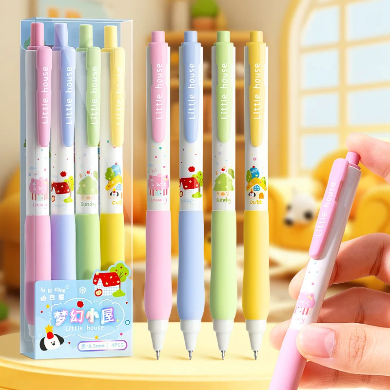 

Gel Pens Cute Silent Click Pens 0.5mm Gel Pens Soft Silicone For Students Daily Use Office