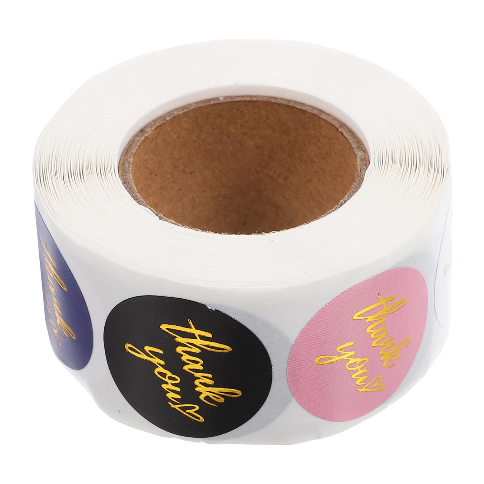 1 Roll Round Thank You Label Stickers Gift Sealing Adhesive Labels For Food Bags Bakery Packaging Decor Sealing Stickers Roll