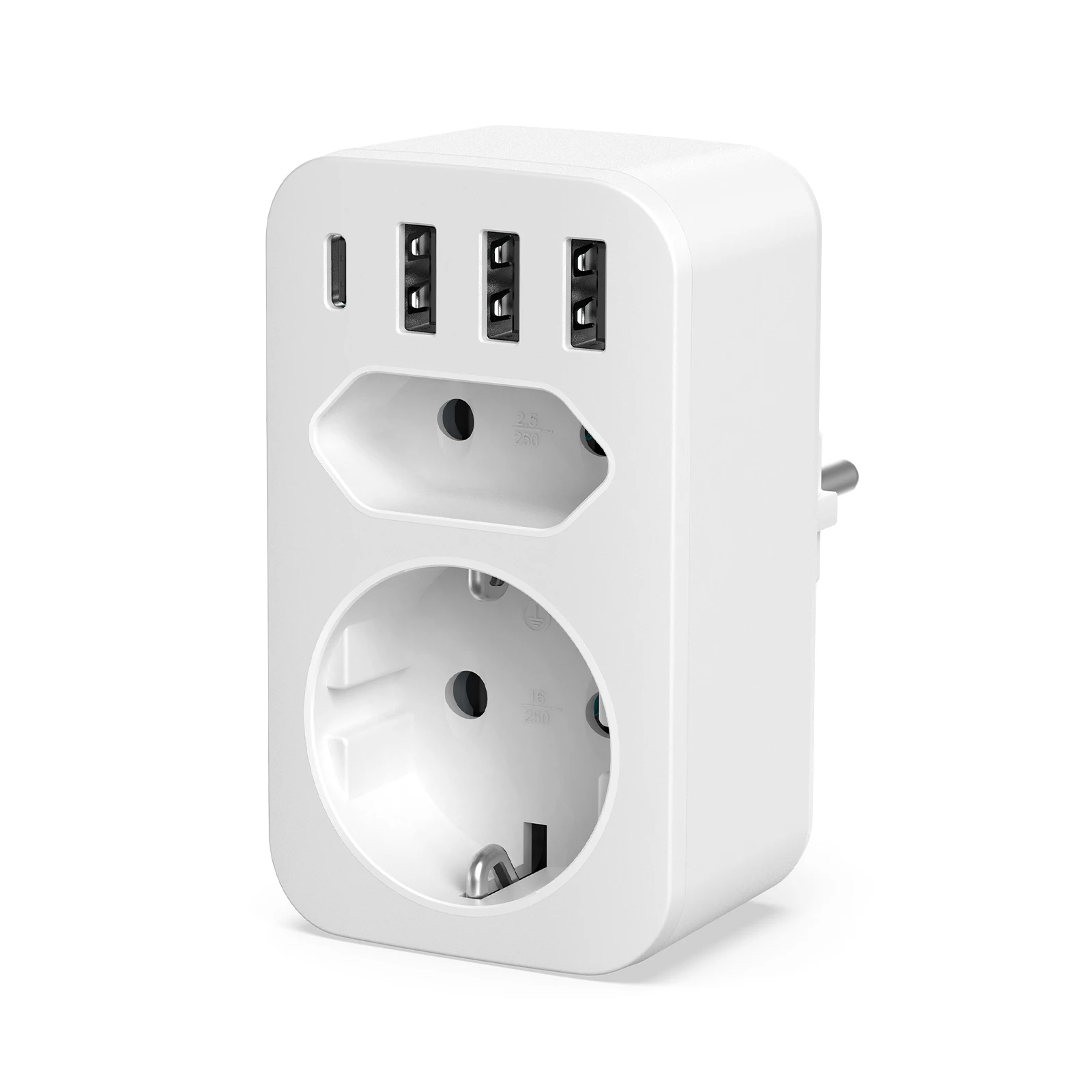 Multi-Functional Wall Socket 3USB+1Type-C Fast Charging Overvoltage and Overcurrent Protection Portable Travel Converter