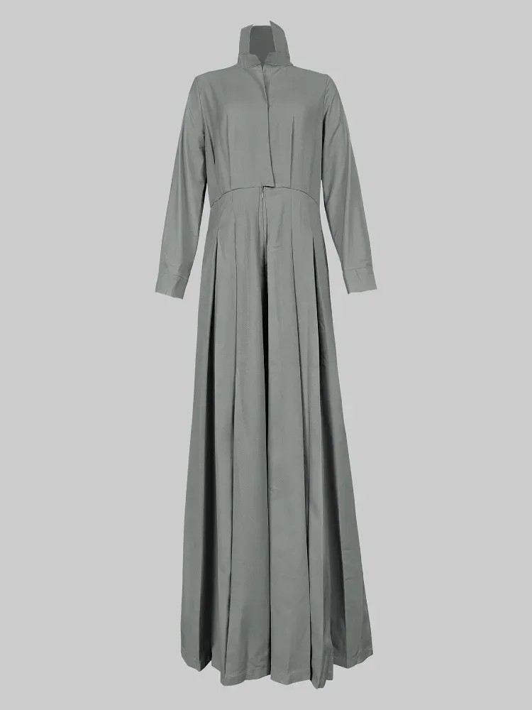 النمط البريطاني رمادي القفز الدعاوى النسائية مكتب قطعة واحدة ملابس عادية أنيقة التلبيب واسعة الساق مطوي حللا الإناث