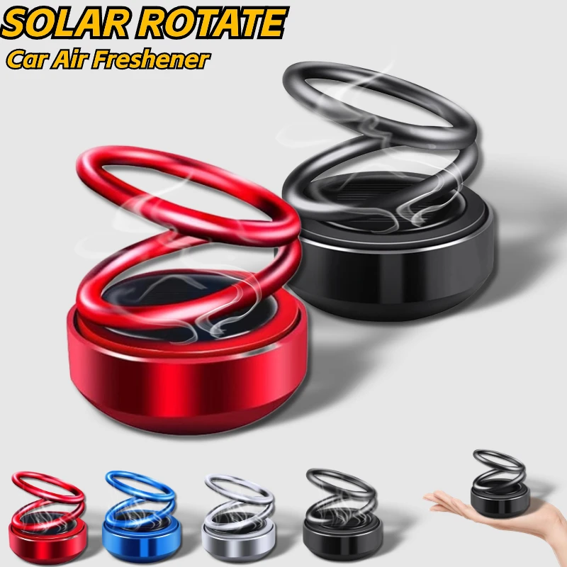 Portable Kinetic Molecular Heater Solar Powered Car Perfume Diffuser Car Air Aromatherapy Double Ring Rotating Molecular Heater