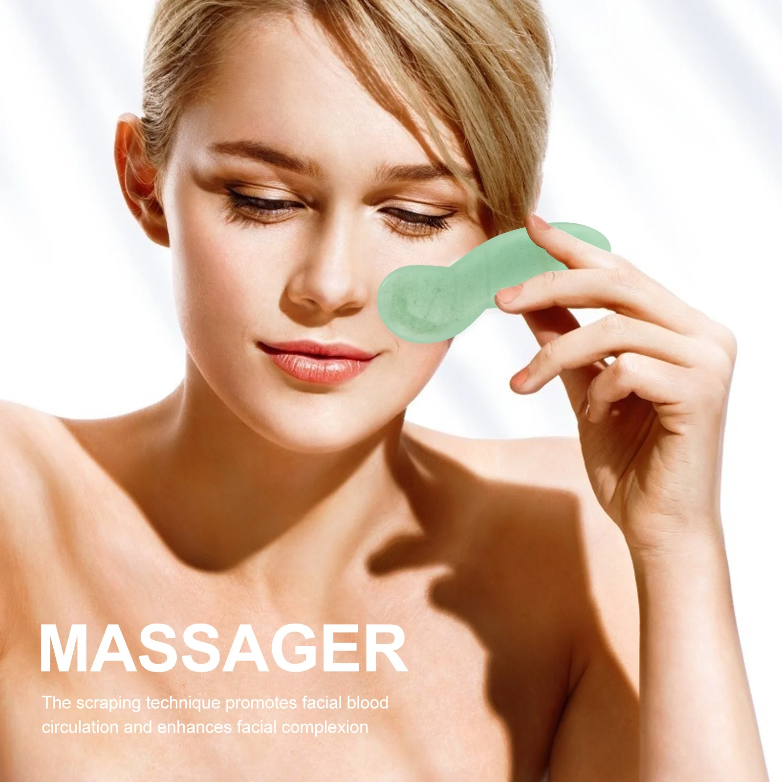 

1Pcs High Quality Jade Scraping Plate Portable Gua Sha Tool Anti Wrinkle Self Care Lymphatic Massage Anytime Anywhere