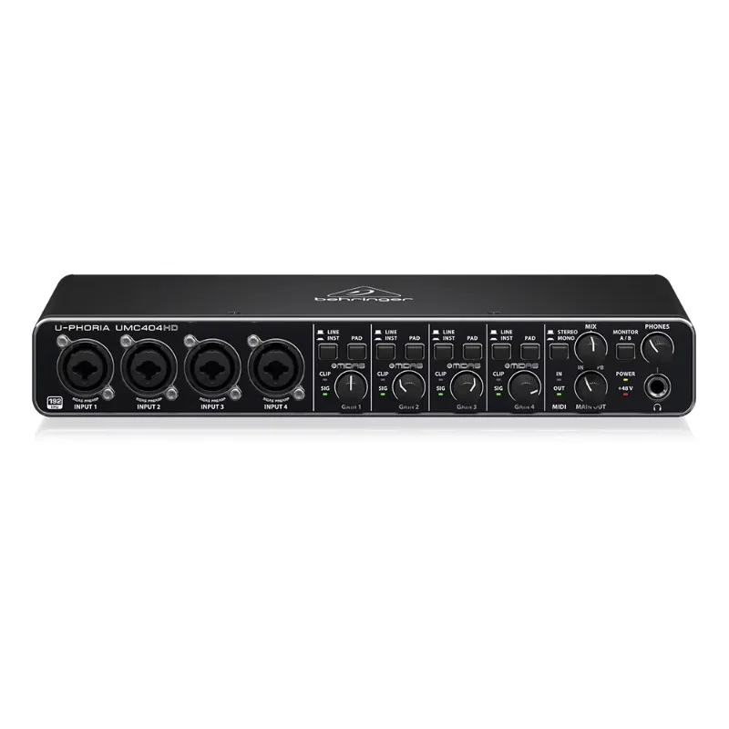 2026 Behringer UMC404HD Sound Card 4-In/4-Out USB 2.0 Audio/MIDI Interface With 4 Midas Mic Preamps Pa System Sound Equipment