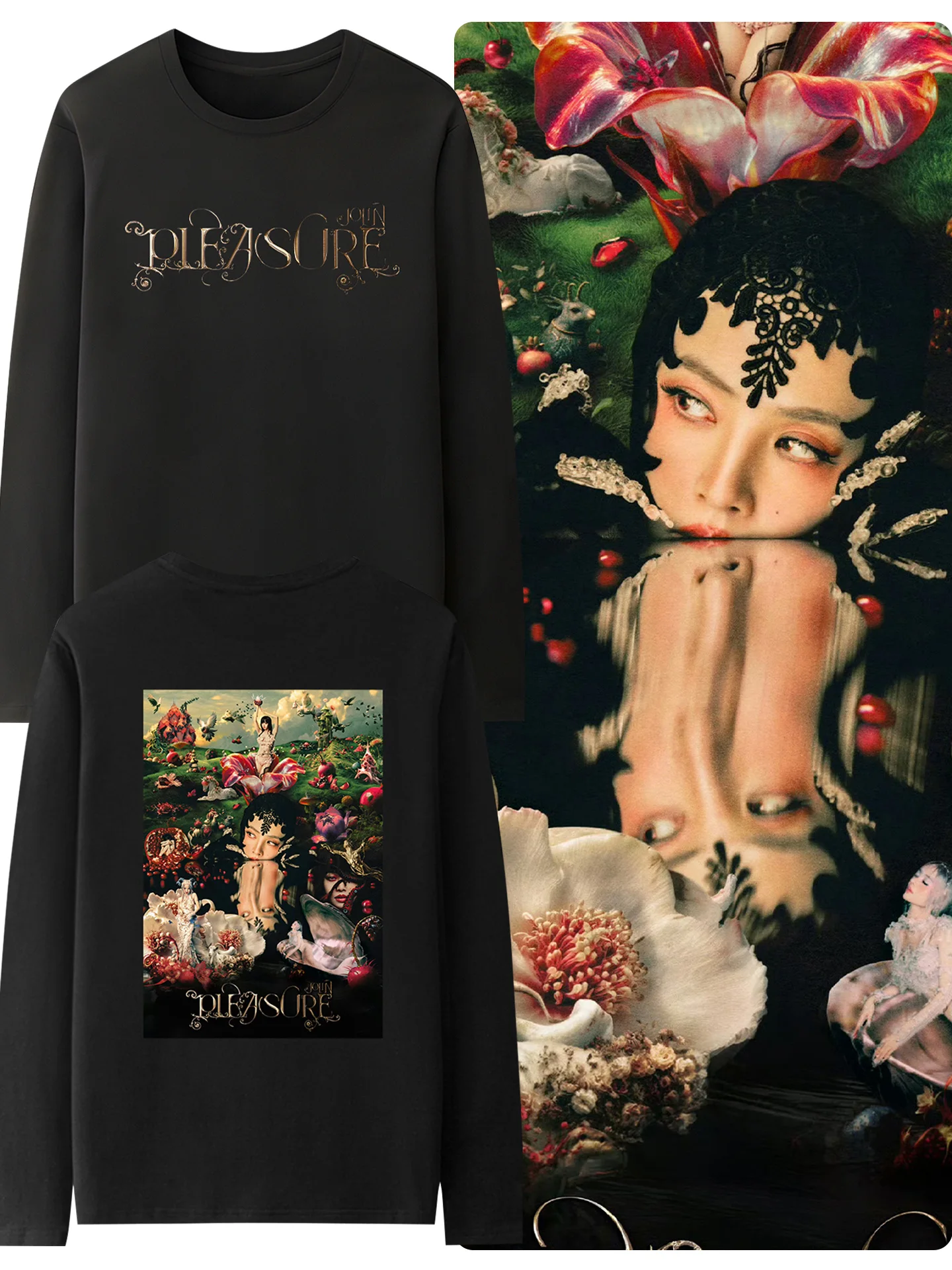 

Jolin Tsai 2026 Concert Long Sve T-irt Men's Supportive Clothing Spring Autumn Base irt Polyester Fiber Printed Casual...