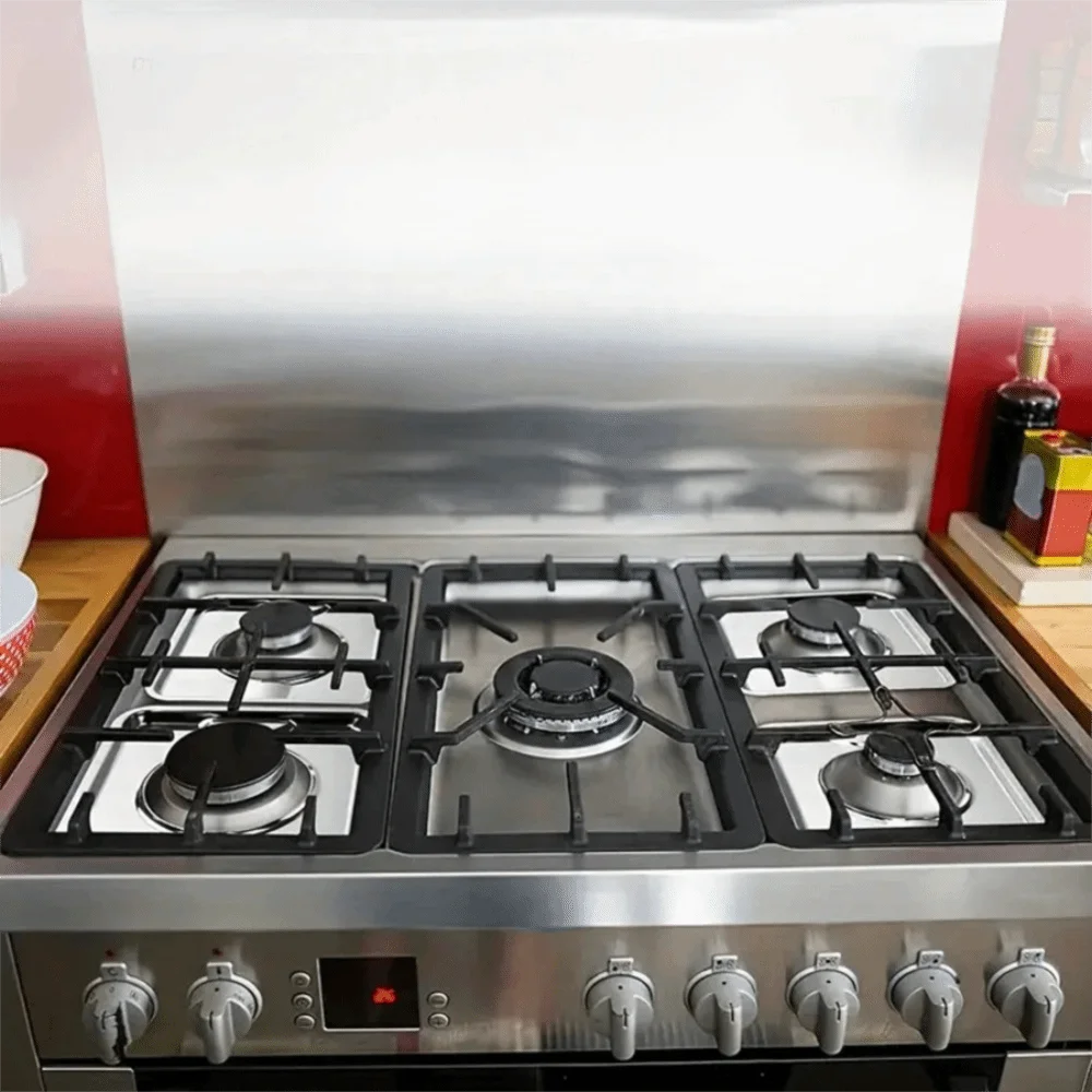 Stainless Steel Square Gas Stove Drip Oil Pan Stain-resistant Heat-resistant Stove Top Cover Rust-proof Scratch Resistant