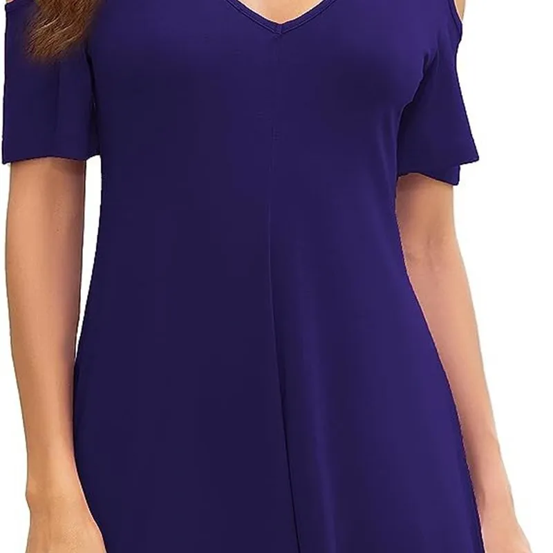 T-shirt à épaules dénudées pour femme, ort Sve Fre Sle, en coton, basique, ligne A, Dr Ci Walk, adapté à deux façons de porter