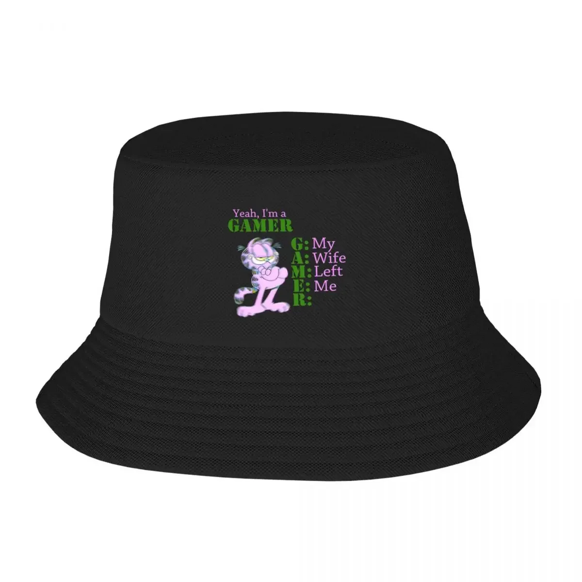 Yeah, I'm a GAMER-the cat Bucket Hat Rave cute Hat Baseball Cap Horse Hat Caps Male Women's