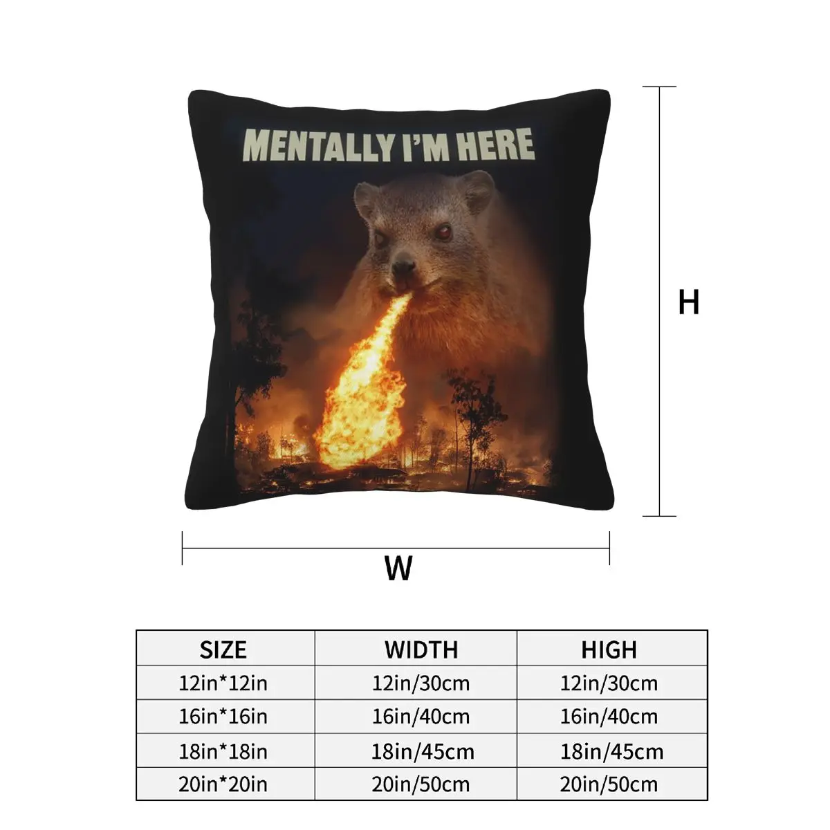 Mentally I'm Here Rock Hyrax 2 pcs Square Pillowcase Pillow Cover Cushion Decor Comfort Throw Pillow for Home Living Room