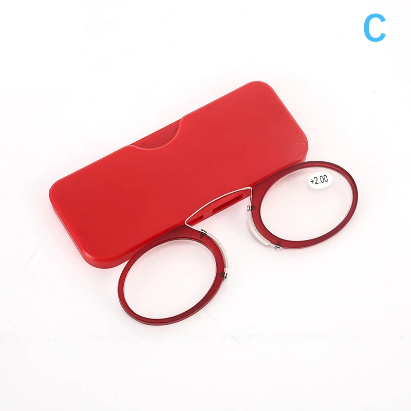 Okulary do czytania na nos, mini klips, ultracienkie, przenośne okulary na starczowzroczność 100-350 z etui