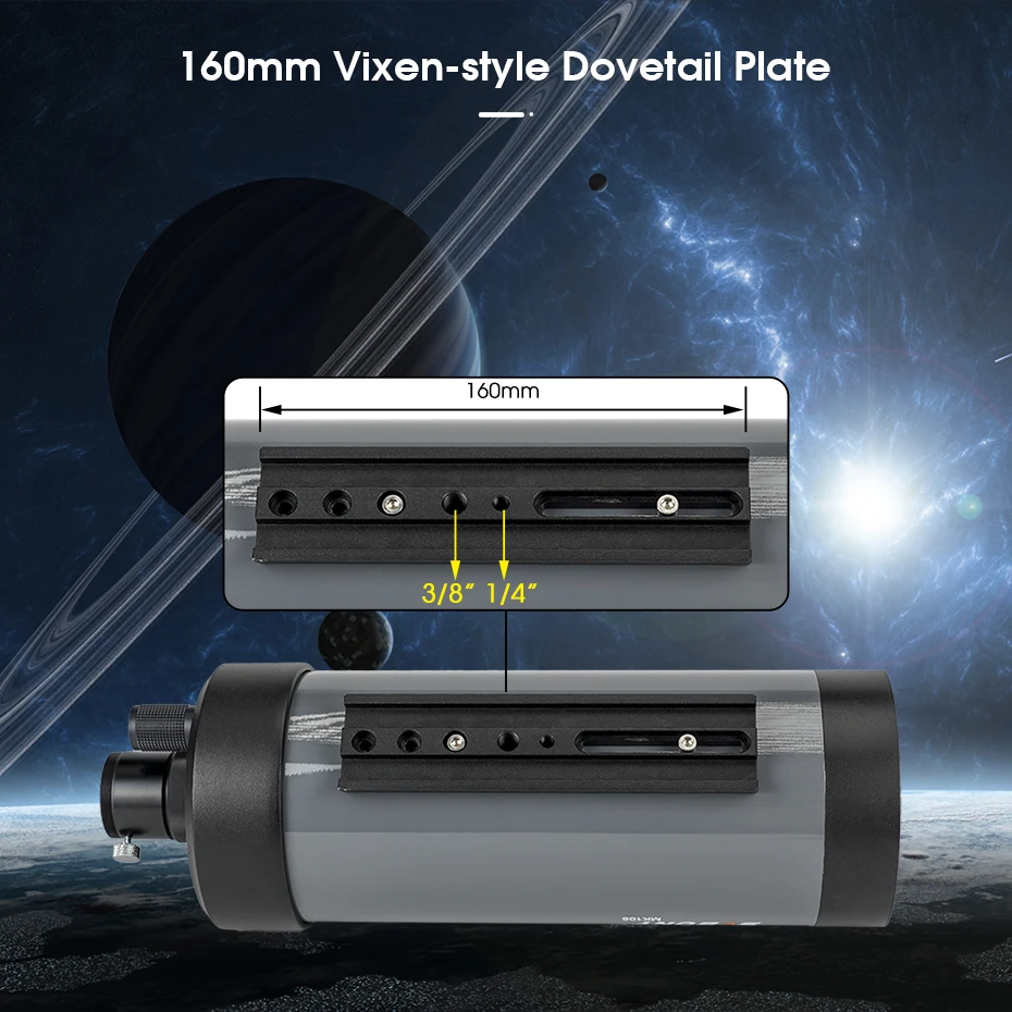 Svbony MK90/MK105/MK127 MaK-Teleskop, tragbares Grab-and-Go-Design für die Mond-Planeten-Nebelbeobachtung, Maxutov Cassegrain – Detail 22