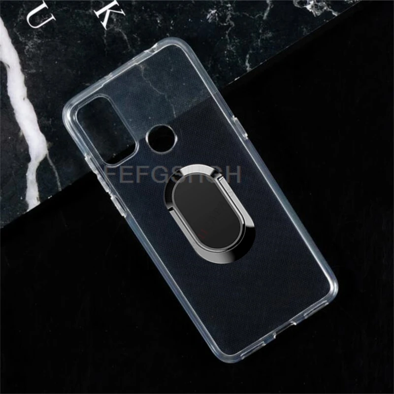 For Alcatel 1S 3L 2021 1S2021 3L2021 6025H Back Ring Holder Bracket Phone Cover TPU Soft Silicone Case