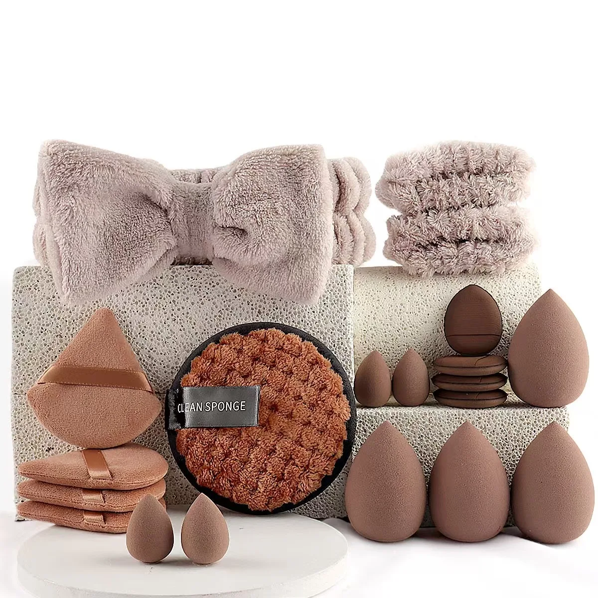 Travel Essential 30PC Makeup Tools - Brushes, Sponges , Storage Bag