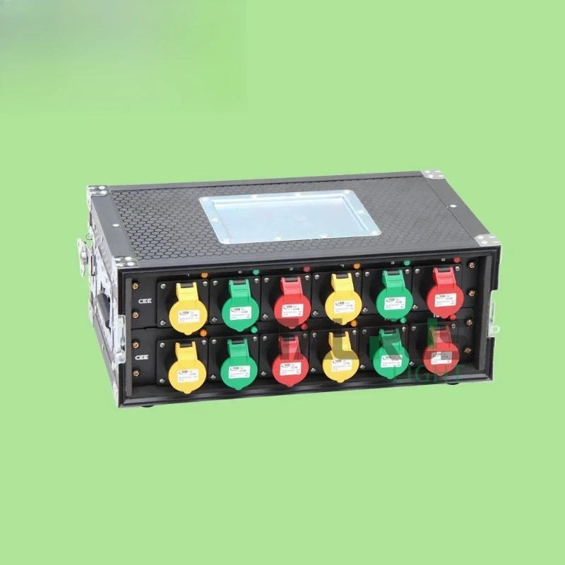 

Mini 4U 12CH CEE Power Rack 5PIN 63A Power Distribution Box with each output has breaker power distributor