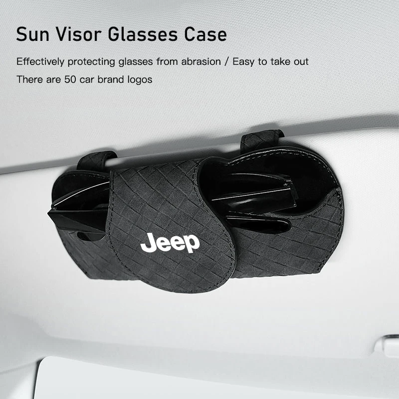 مشبك نظارات داخلية للسيارة ، واقي شمس ، حامل نظارات شمسية لسيارة جيب جراند شيروكي ، رانجلر جاك ، المصارع ، البوصلة ، المتمرد ، باتريو