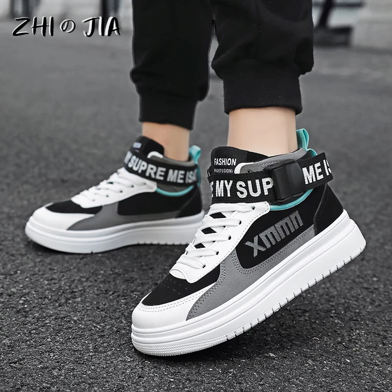 New Autumn Winter High Top Casual Sports Board Shoes Boys Girls Non Slip Elevated Sneaker Students Everyday Versatile Footwear