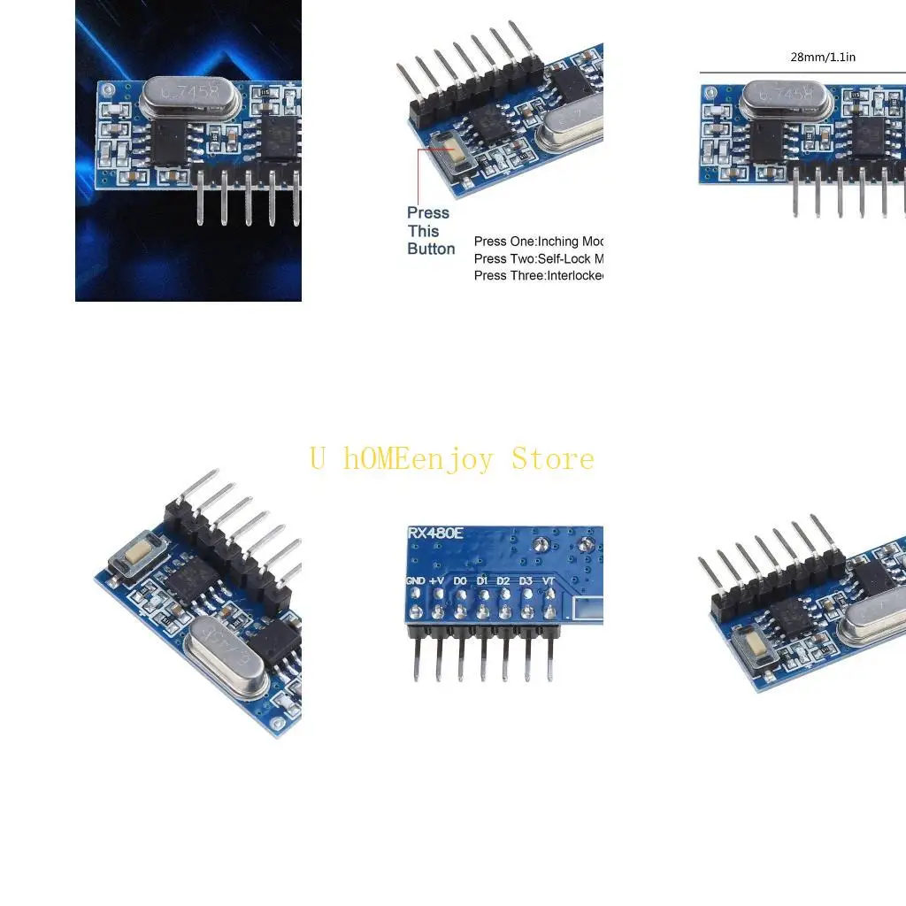 

B0KF Супергетеродинный беспроводной модуль Плата беспроводного приемного модуля RX480-E 433 МГц