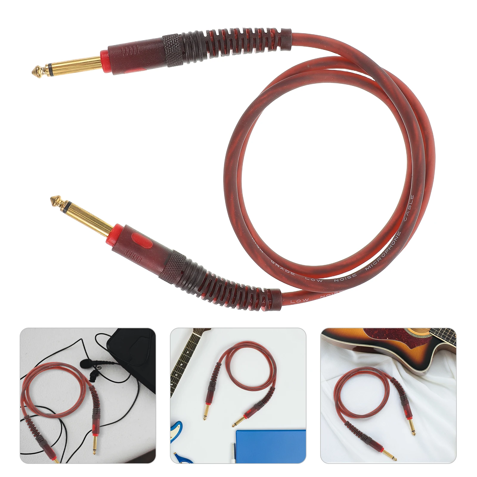 

Dual Plugs Microphone Extension Audio Adapters Male to Male Plug Adapter Sturdy Instrument Connector Guitar Pedal for Speakers