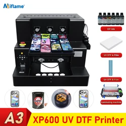 A3 UV Flatbed Printer For Epson XP600 UV Transfer Printing Machine with Rotary Varnish A3 UV DTF Printer For Glass impresora uv