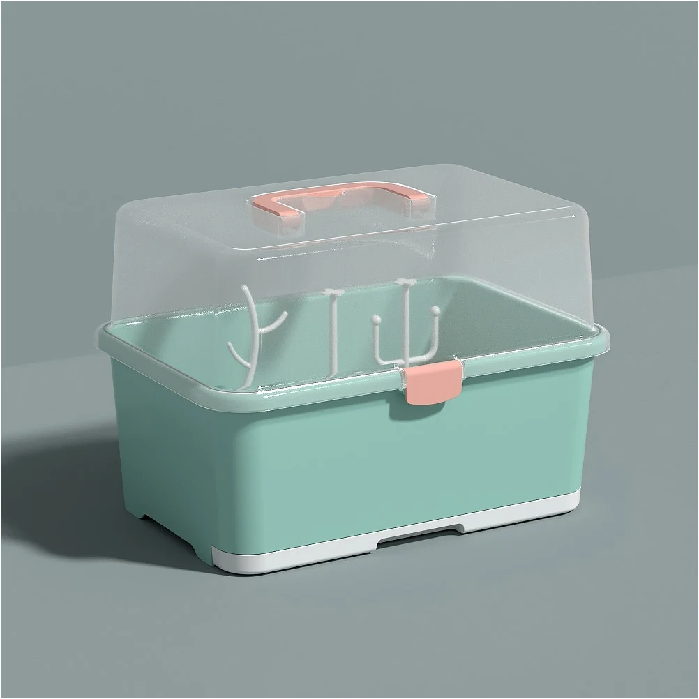 

Feeding Bottle Storage Box Baby Bottles Rack with Cover Dish Drying for Racks Organizer Dryer