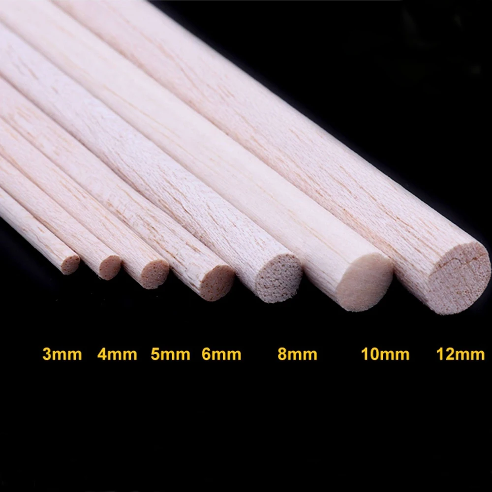 10-20Pc Long 500mm Solid Round Wooden Stick Dia 3/4/5/6/8/10/12mm DIY Model Material Handicrafts Decoration And Production Parts