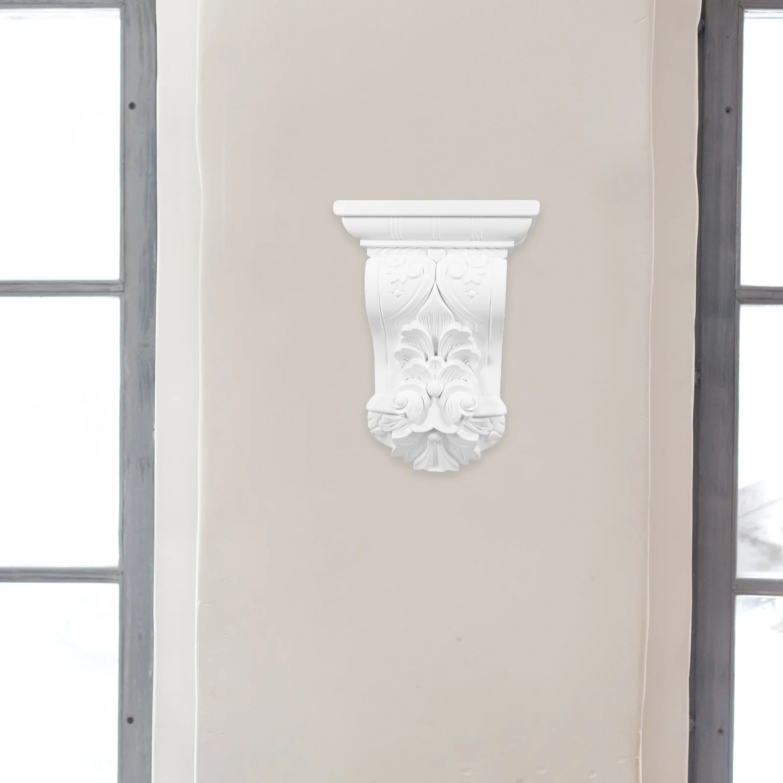 

1pc Delicate Carved European Style Corbels Decorative Wall Bracket For Home Corners Abs Hard Plastic Support Beam Accessories