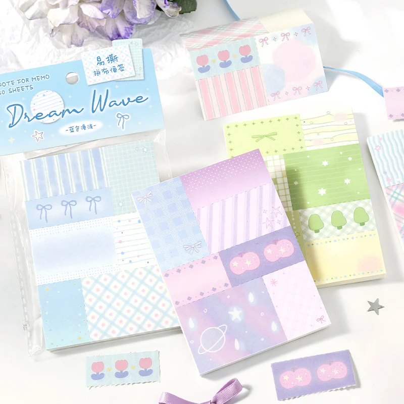 50sheets Light Salt Color Poetry Series Ins Message Notes DIY Handmade Scrapbooking Material Aesthetics Craft Paper