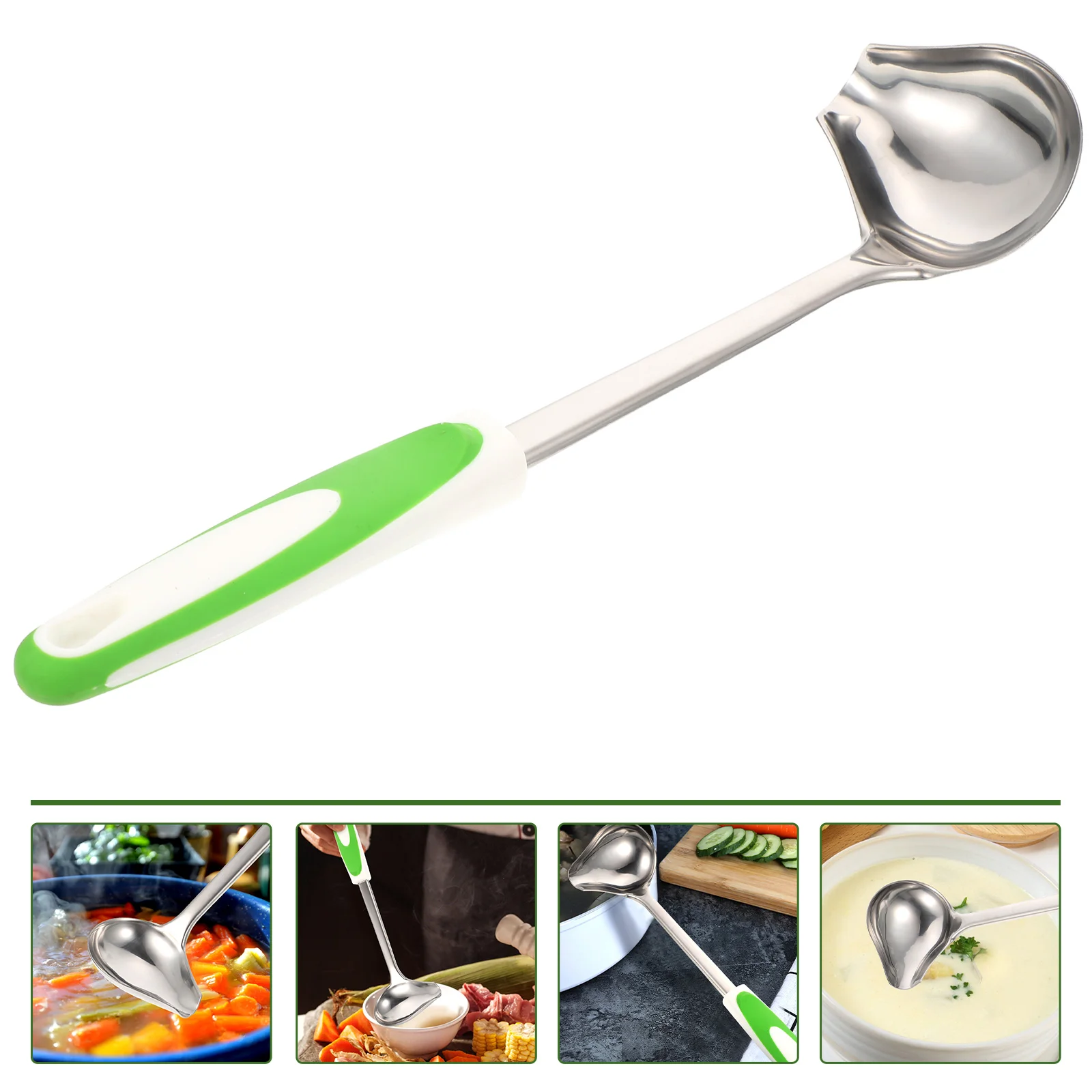 

Stainless Steel Gravy Unique Design Sauce Ladle For Restaurant Buffet Seasoning Spoon Soup Ladle Anti-Slip Crack