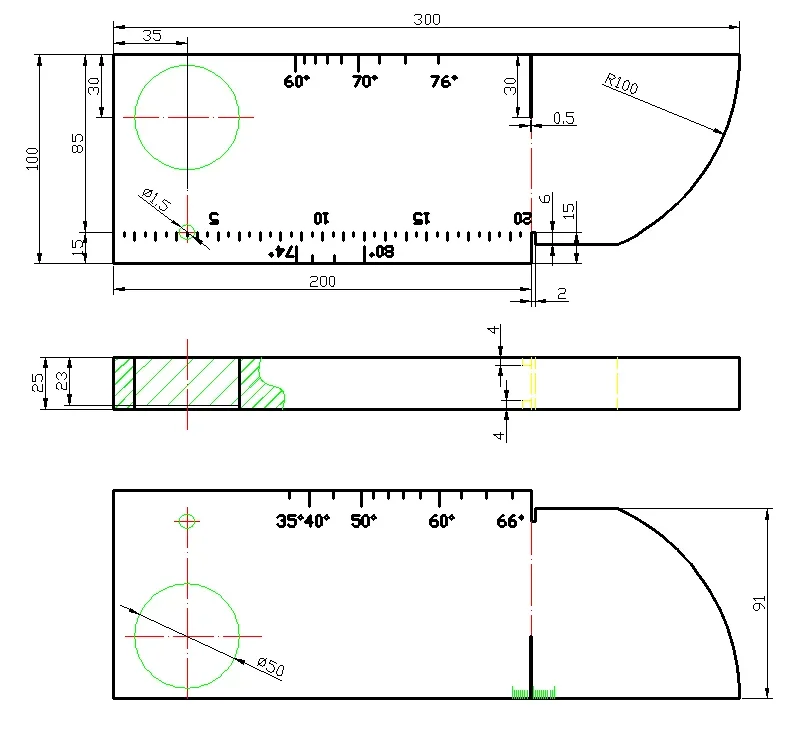 كتلة اختبار بالموجات فوق الصوتية IIW (كتلة اختبار كشف الخلل V-1) JIS-STB-A1 نفس JIS Z 2345:2000