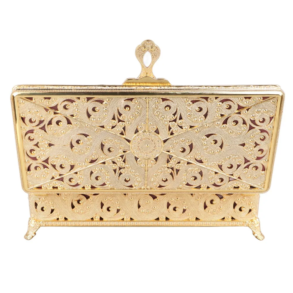 Jewelry Boxes Soft Velvet Lining Metal Jewelry Box Silver Rectangle Trinket Storage Box Gold Rectangular Jewelry Box For Women